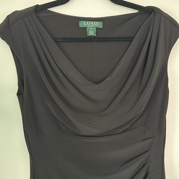 Lauren Ralph Lauren Black Sleeveless Jersey Knit Sheath Empire dress - Picture 2 of 5